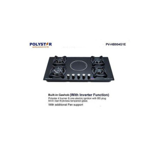 Polystar 4 Gas Burners & 1 Electric In-Built Gas Hob