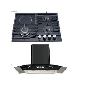 Polystar 90cm Smoke Extractor Hood + 4 Burner Hob (3gas +1electric)