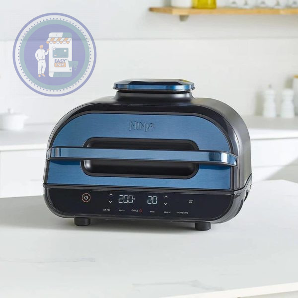 Ninja Foodi Smart XL 6-in-1 Indoor Grill with Air Fry, Roast, Bake, Broil &  Dehydrate, Smart Thermometer, Blue/Black - E
