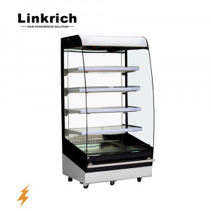 High quality well design food warming showcase /electric glass food warmer display