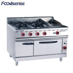 Stainless Steel Gas Cooking Range with 4 Burner and Griddle,Cooking Range Prices,Oven